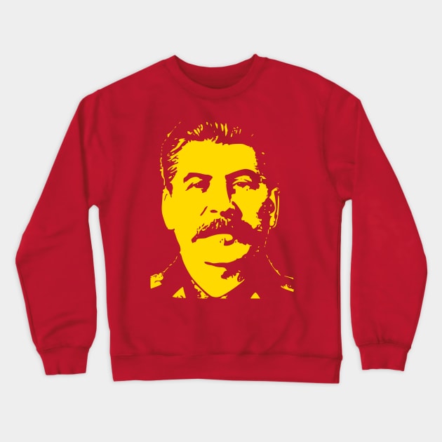Stalin Yellow On Red Soviet Style Pop Art Crewneck Sweatshirt by Nerd_art